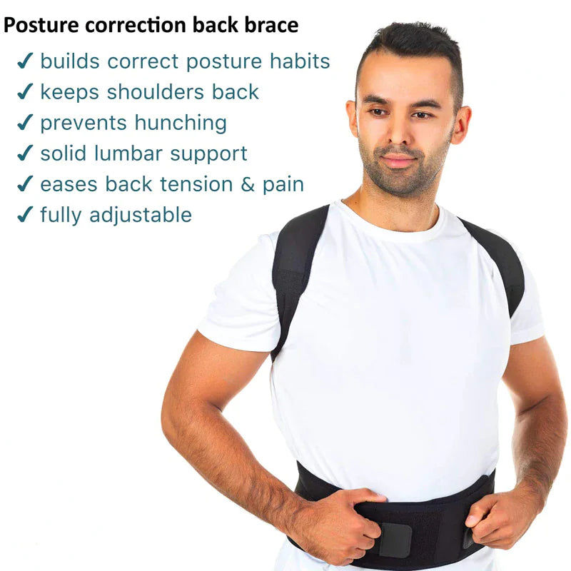 Posture Corrector Support Magnetic Back Shoulder Brace Belt Band For Men Women WEM Support (www.WEM.support)