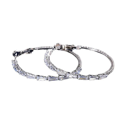 Simple Gold Ladies Zircon Earrings European And American Big Earrings WEM Support (www.WEM.support)