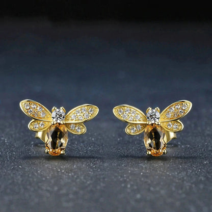 Big Crystal Bee Earrings WEM Support (www.WEM.support)