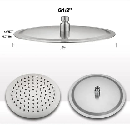 Large Chrome Stainless Steel Rainfall Shower Head