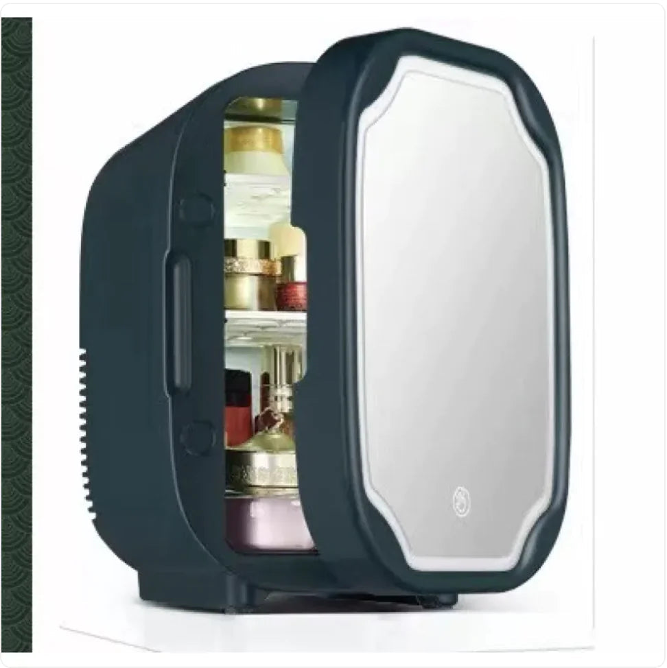 Portable Mini Beauty Fridge with Mirror, 110V WEM Support (www.WEM.support)