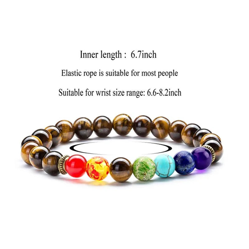 Lava Rock 7 Chakras Bracelet WEM Support (www.WEM.support)