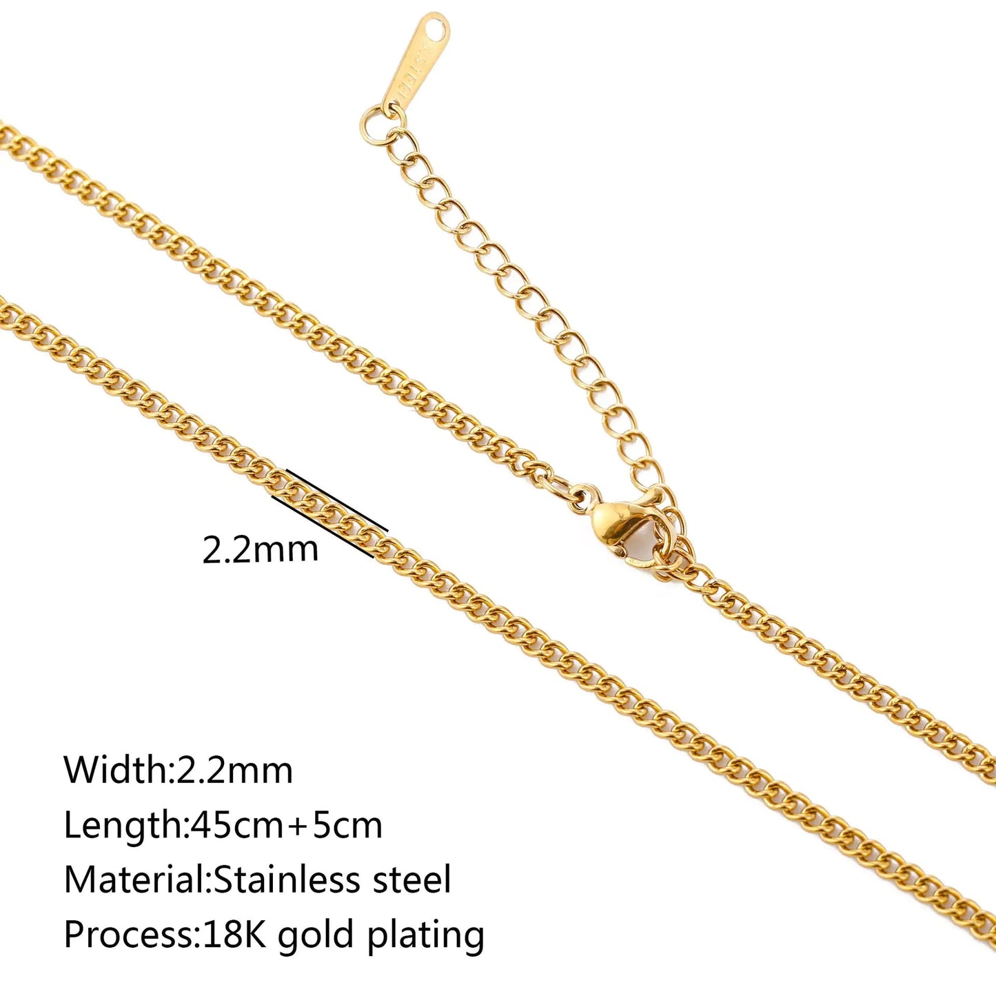 Stainless Steel Vacuum Vapor Plating 18K Gold Color Protection Lip Chain Accessories WEM Support (www.WEM.support)