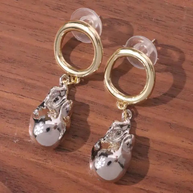 Geometric U-Shaped Stud Earrings WEM Support (www.WEM.support)