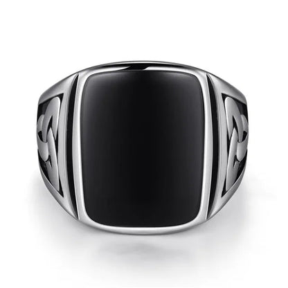 Punk Titanium Steel Valknut Signet Ring WEM Support (www.WEM.support)