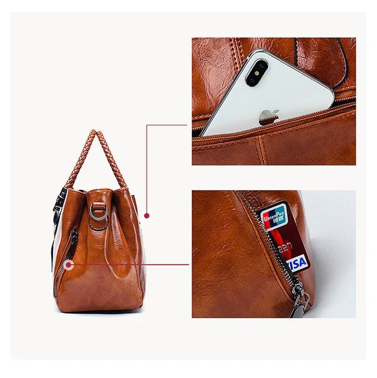 Soft Leather Boston Shoulder Bag WEM Support (www.WEM.support)