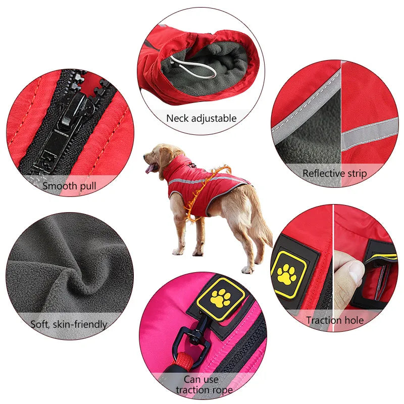 Thickened dog clothes windproof pet jacket WEM Support (www.WEM.support)