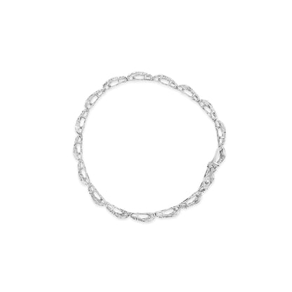 10k White Gold 1/2 Cttw Diamond Infinity Weave Link Bracelet (I-J Color, SI2-I1 Clarity) - 7" WEM Support (www.WEM.support)