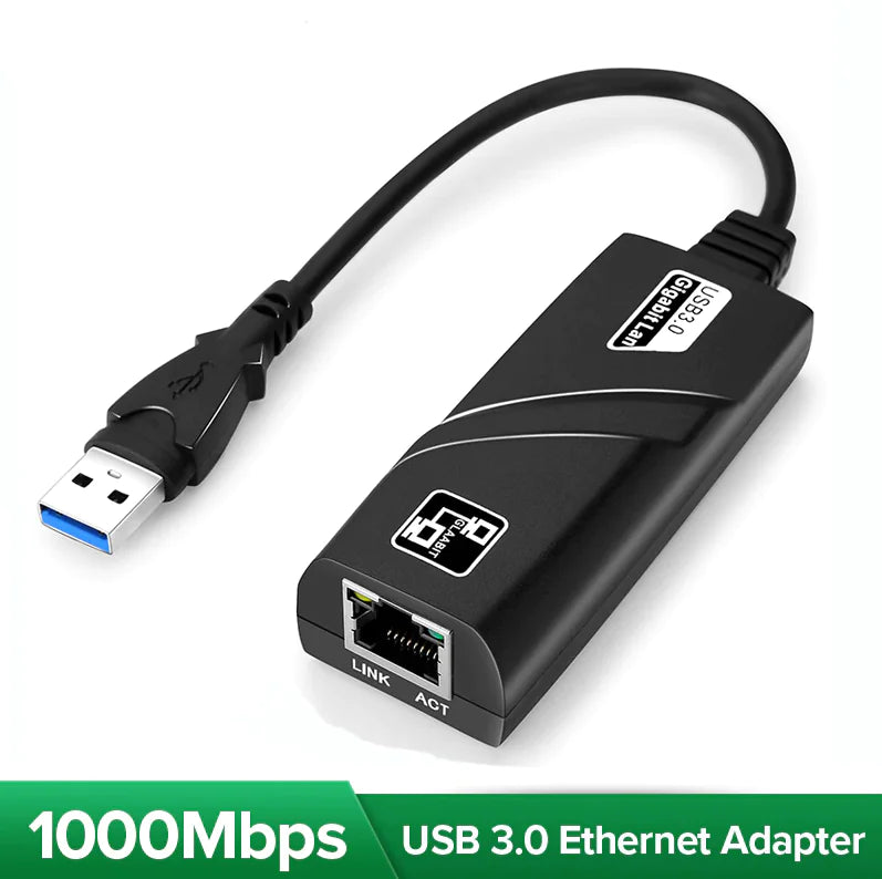 USB 3.0 Gigabit Ethernet LAN RJ45 1000Mbps Network Adapter For Windows PC Mac WEM Support (www.WEM.support)