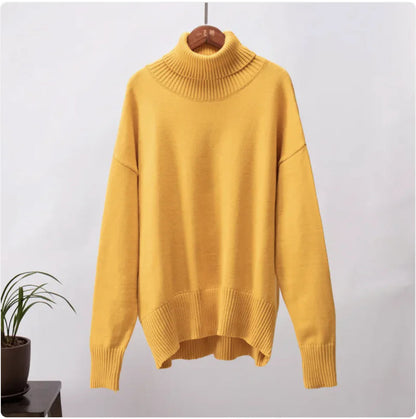 Women's Solid Color Turtleneck Sweater WEM Support (www.WEM.support)