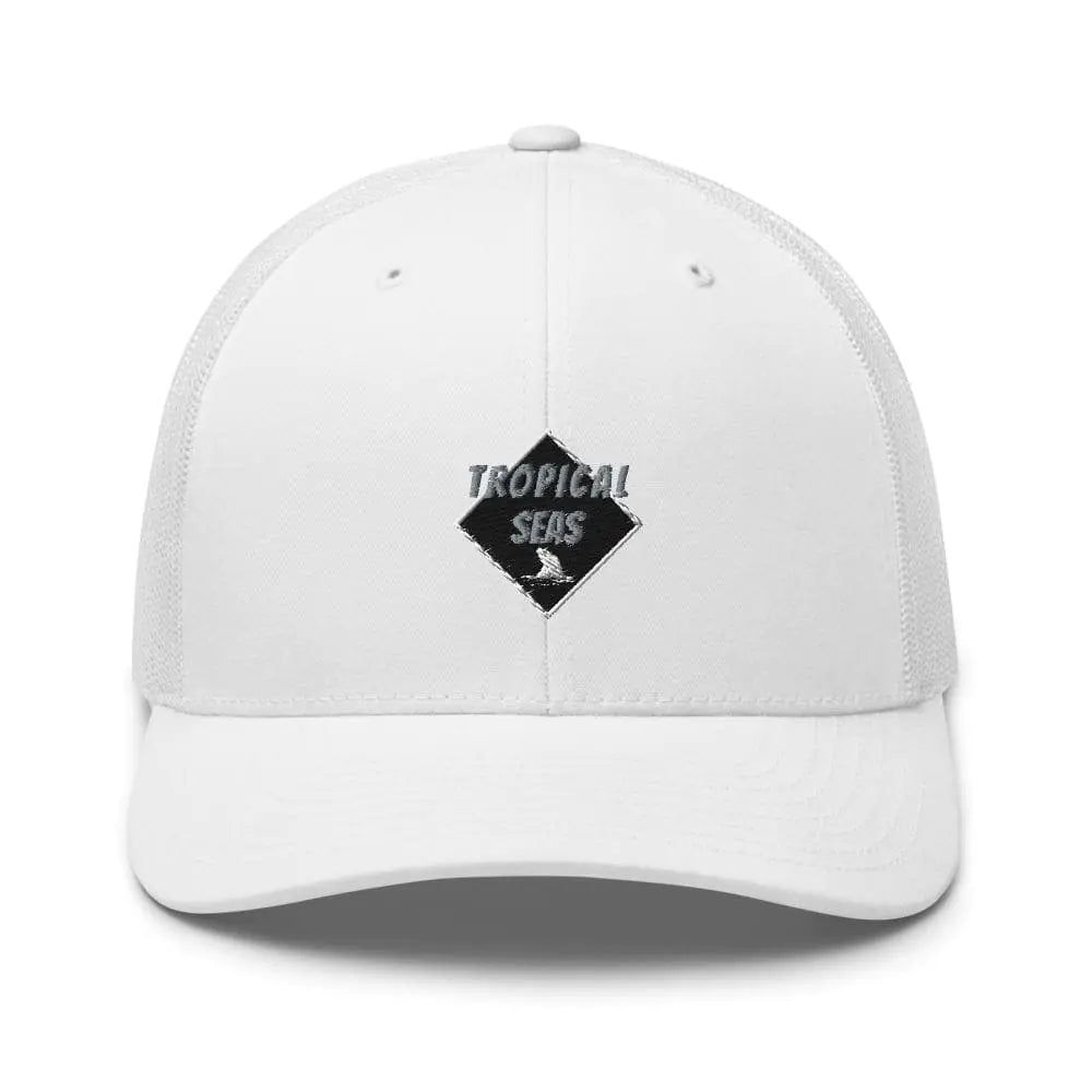 Tropical Seas Shark Fin Trucker Hat WEM Support (www.WEM.support)