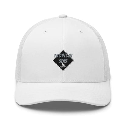 Tropical Seas Shark Fin Trucker Hat WEM Support (www.WEM.support)
