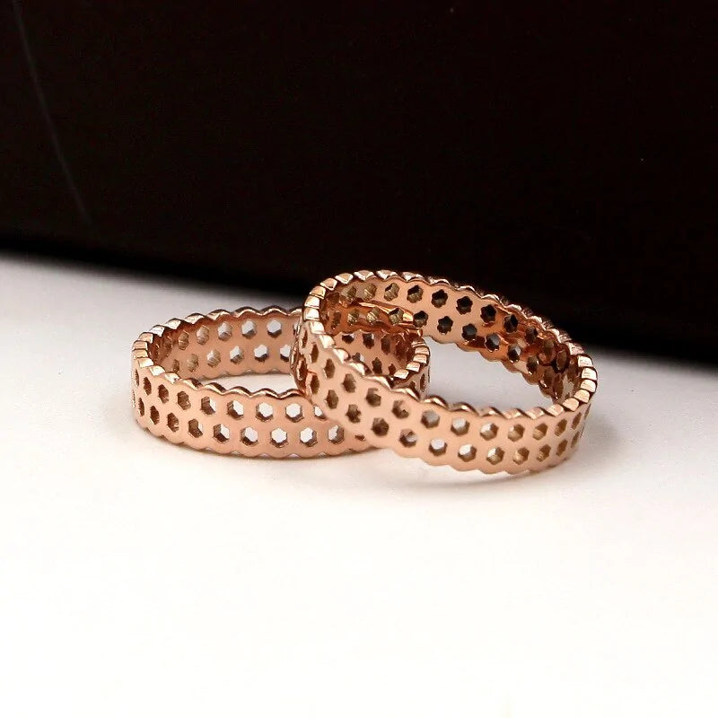 Honeycomb Ring - Rose Gold WEM Support (www.WEM.support)