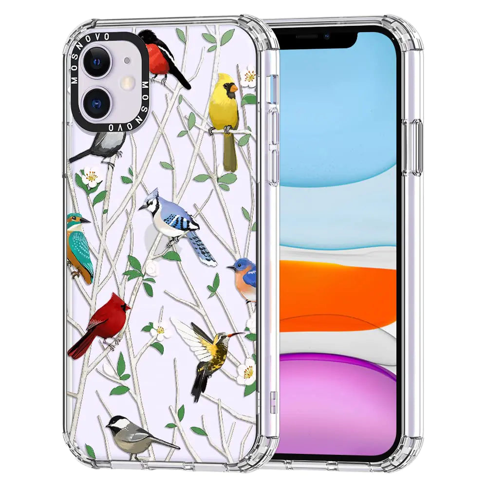 A colorful phone case featuring a 70's psychedelic groovy art design with a sun, rainbow, and floral motifs on a clear background.