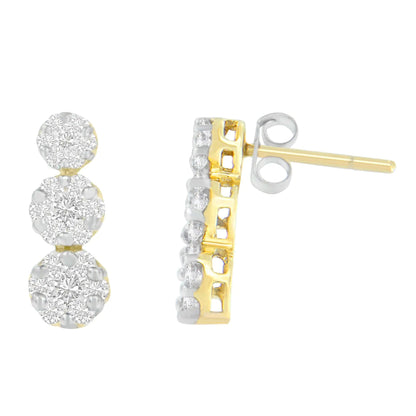 14K Yellow Gold 1 cttw Diamond Stud Earring (H-I, I1-I2) WEM Support (www.WEM.support)