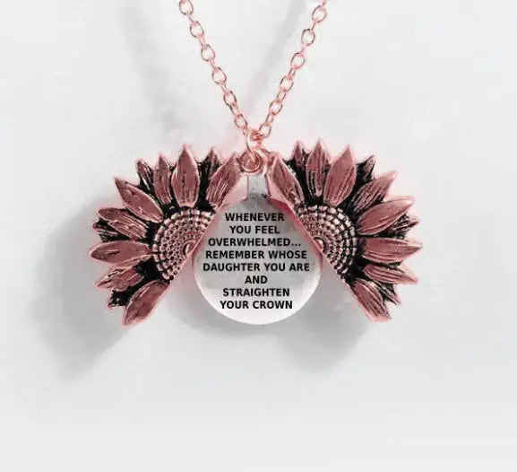 Sunflower Double-layer Lettering Necklace WEM Support (www.WEM.support)