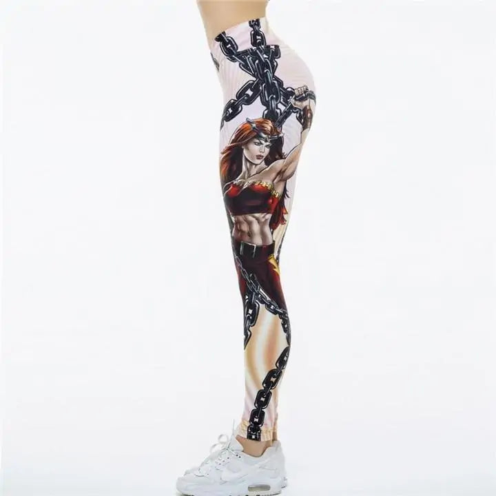 V-Taper Power She Warrior Print Leggings WEM Support (www.WEM.support)