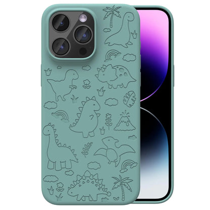 This image displays a charming and playful magnetic engraved case designed for the iPhone 11 Pro Max. The case is crafted from a soft, liquid silicone material that enhances grip and provides protection against drops.