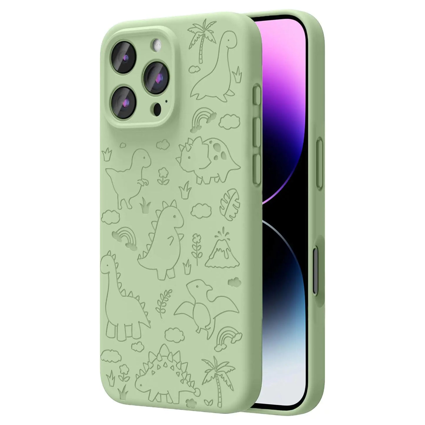 This image displays a charming and playful magnetic engraved case designed for the iPhone 11 Pro Max. The case is crafted from a soft, liquid silicone material that enhances grip and provides protection against drops.