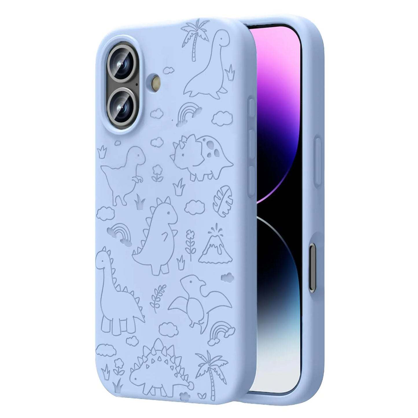 This image displays a charming and playful magnetic engraved case designed for the iPhone 11 Pro Max. The case is crafted from a soft, liquid silicone material that enhances grip and provides protection against drops.