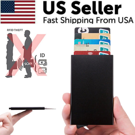 Mens RFID Blocking Slim Money Clip Carbon Fiber Wallet ID Credit Card Holder New WEM Support (www.WEM.support)