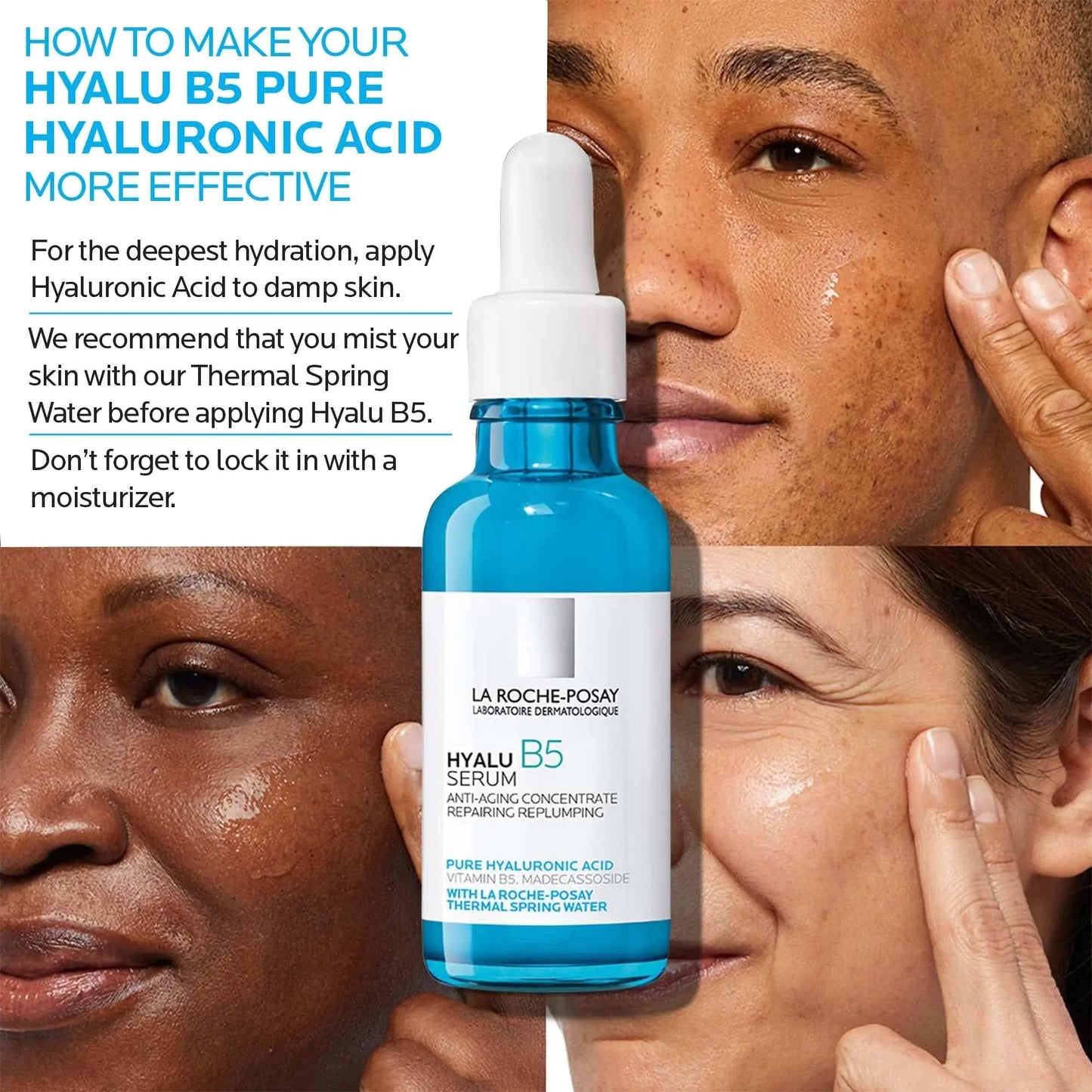 La Roche-Posay Hyalu B5 Pure Hyaluronic Acid Serum for Face, with Vitamin B5, Anti-Aging Serum for Fine Lines and Wrinkles, Hydrating Serum to Plump and Repair Dry Skin, Safe on Sensitive Skin 1 Fl Oz (Pack of 1) WEM Support (www.WEM.support)