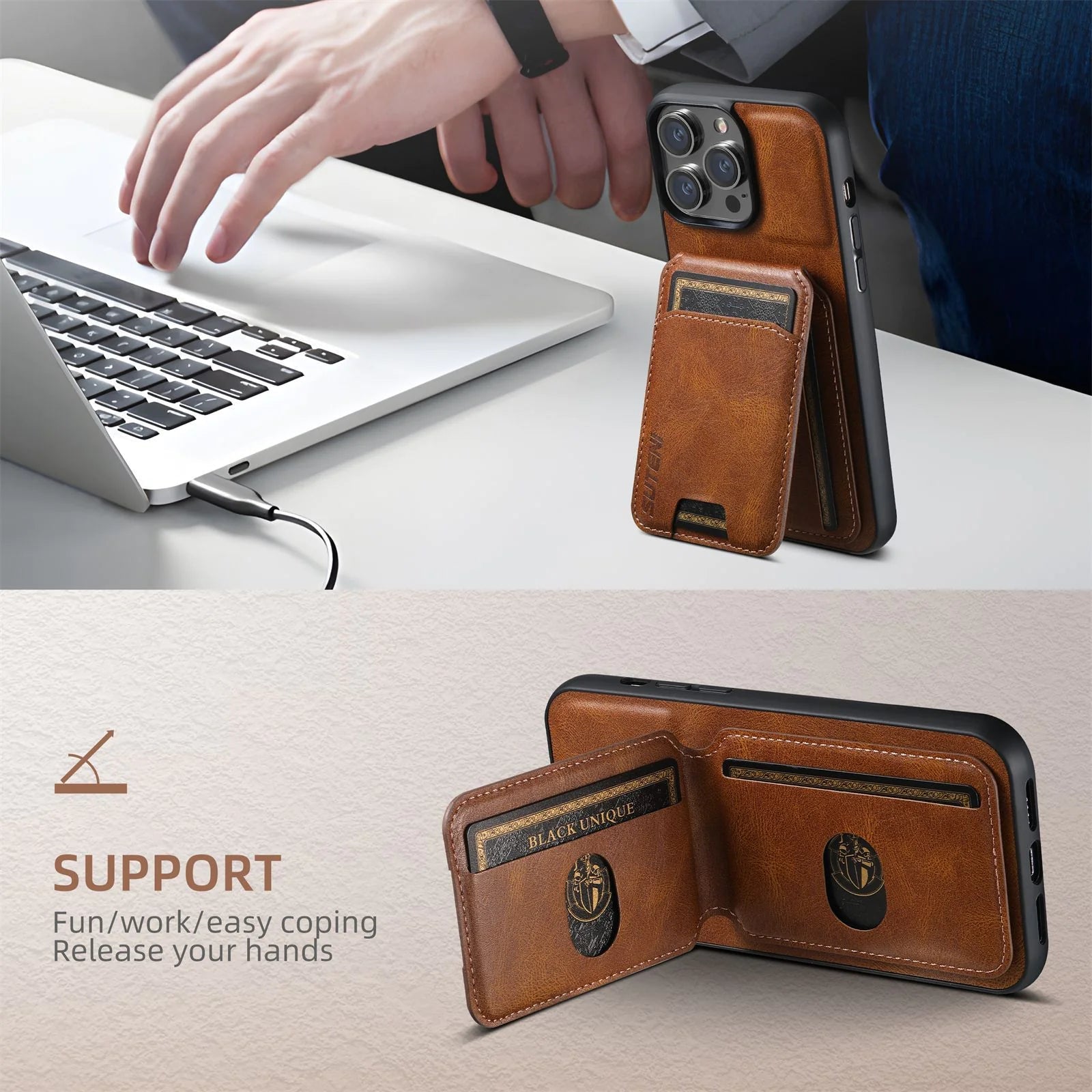 CardGuard Leather Phone Case WEM Support (www.WEM.support)