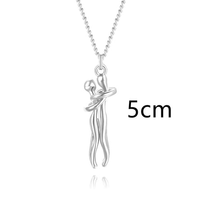 Couple Hugging Pendant Necklace for Women WEM Support (www.WEM.support)
