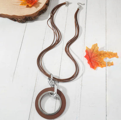 Minimalist Metal Ring Necklace for Women HejK.com