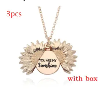 Sunflower Double Lettering Necklace WEM Support (www.WEM.support)