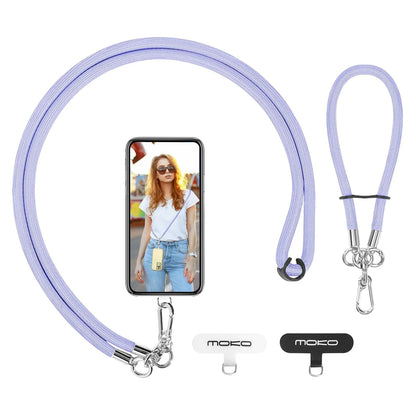 MoKo Crossbody Phone Lanyard, Adjustable Cell Phone Lanyard, Premium 8mm Thick Rope Mobile Phone Lanyard for iPhone, Samsung,and More | Phone Neck Strap×1, Wrist Strapx1, Lanyard Patch×2, Black HejK.com