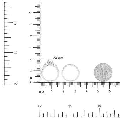 .925 Sterling Silver 1 cttw Lab Grown Diamond Engagement Ring and Band Set (F-G Color, VS2-SI1 Clarity) WEM Support (www.WEM.support)
