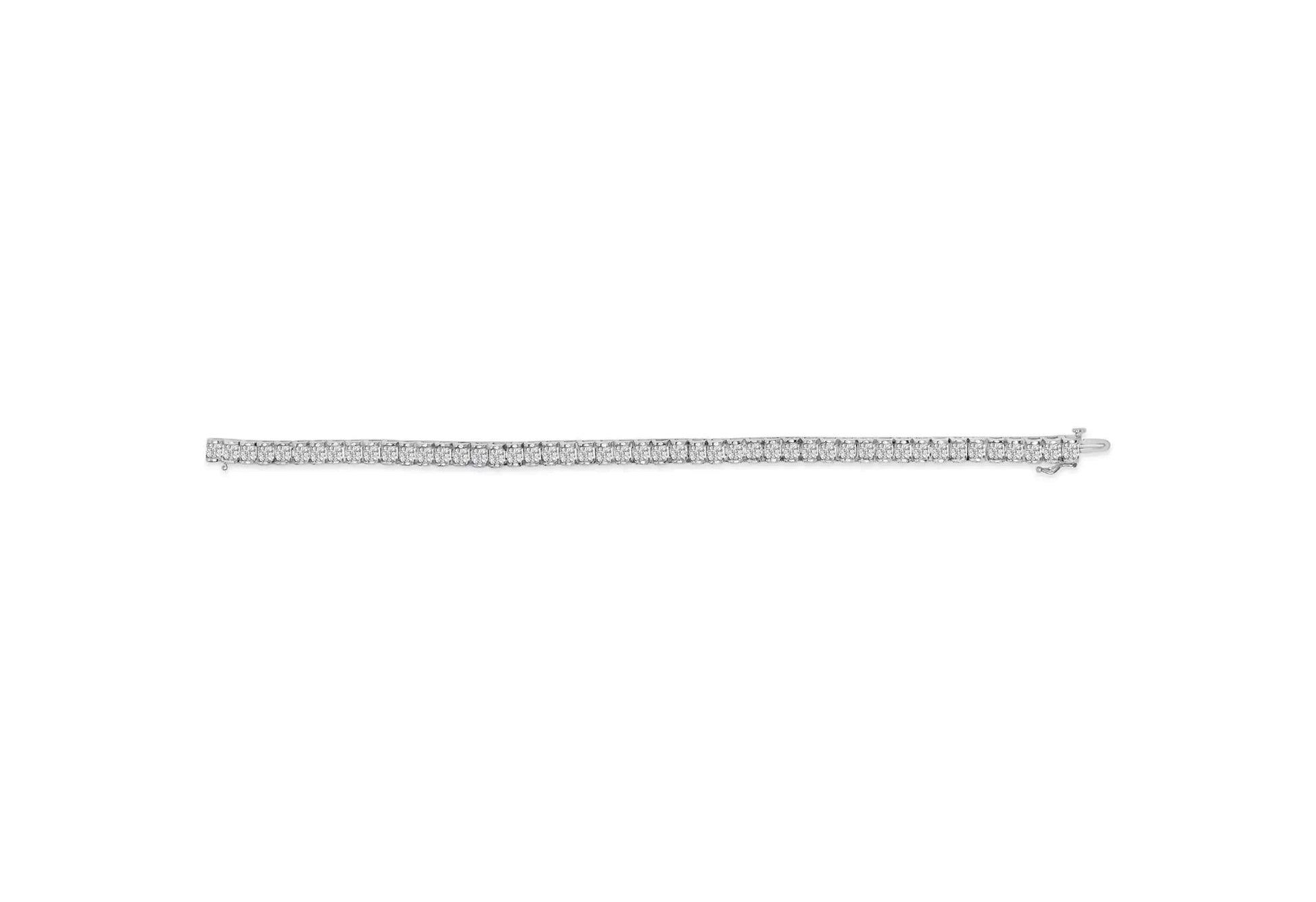 14K White Gold 3.00 Cttw Princess-Cut Diamond Link 7.5" Bracelet (H-I Color, SI1-SI2 Clarity) WEM Support (www.WEM.support)