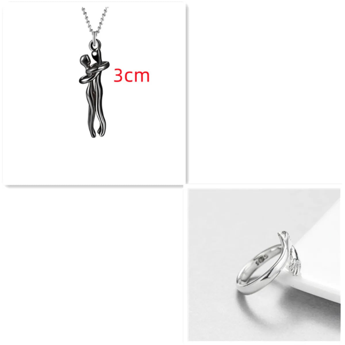 Couple Hugging Pendant Necklace for Women WEM Support (www.WEM.support)