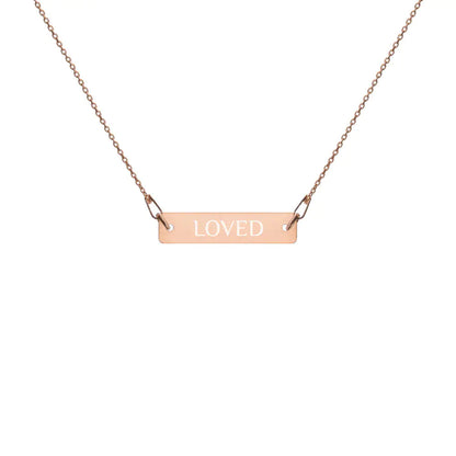 Sterling Silver Loved Bar Necklace WEM Support (www.WEM.support)