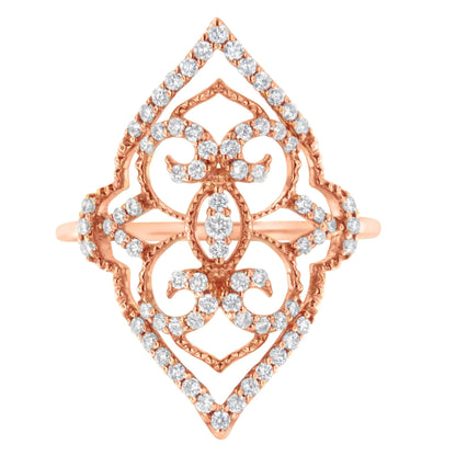 10K Rose Gold Diamond Cocktail Ring (1/2 Cttw, H-I Color, I1-I2 Clarity) WEM Support (www.WEM.support)