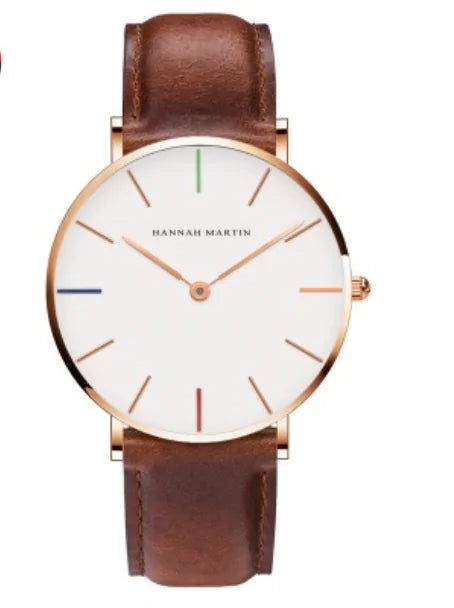 High-Quality Rose Gold Dial Leather Watch WEM Support (www.WEM.support)