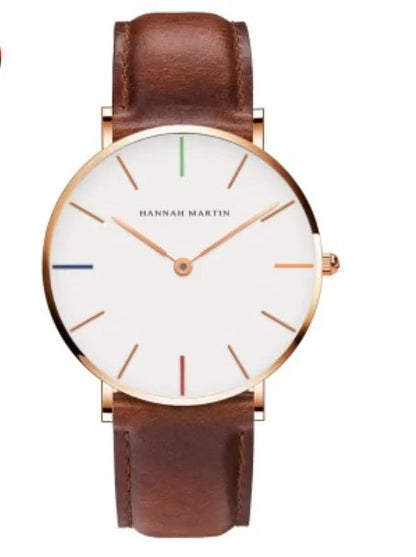 High-Quality Rose Gold Dial Leather Watch WEM Support (www.WEM.support)