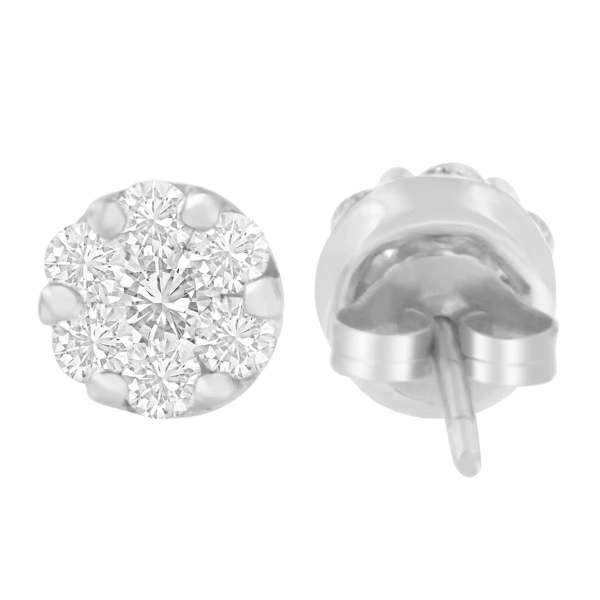 14K White Gold 3/4 cttw Round Diamond Stud Earring (G-H, SI2-I1) WEM Support (www.WEM.support)