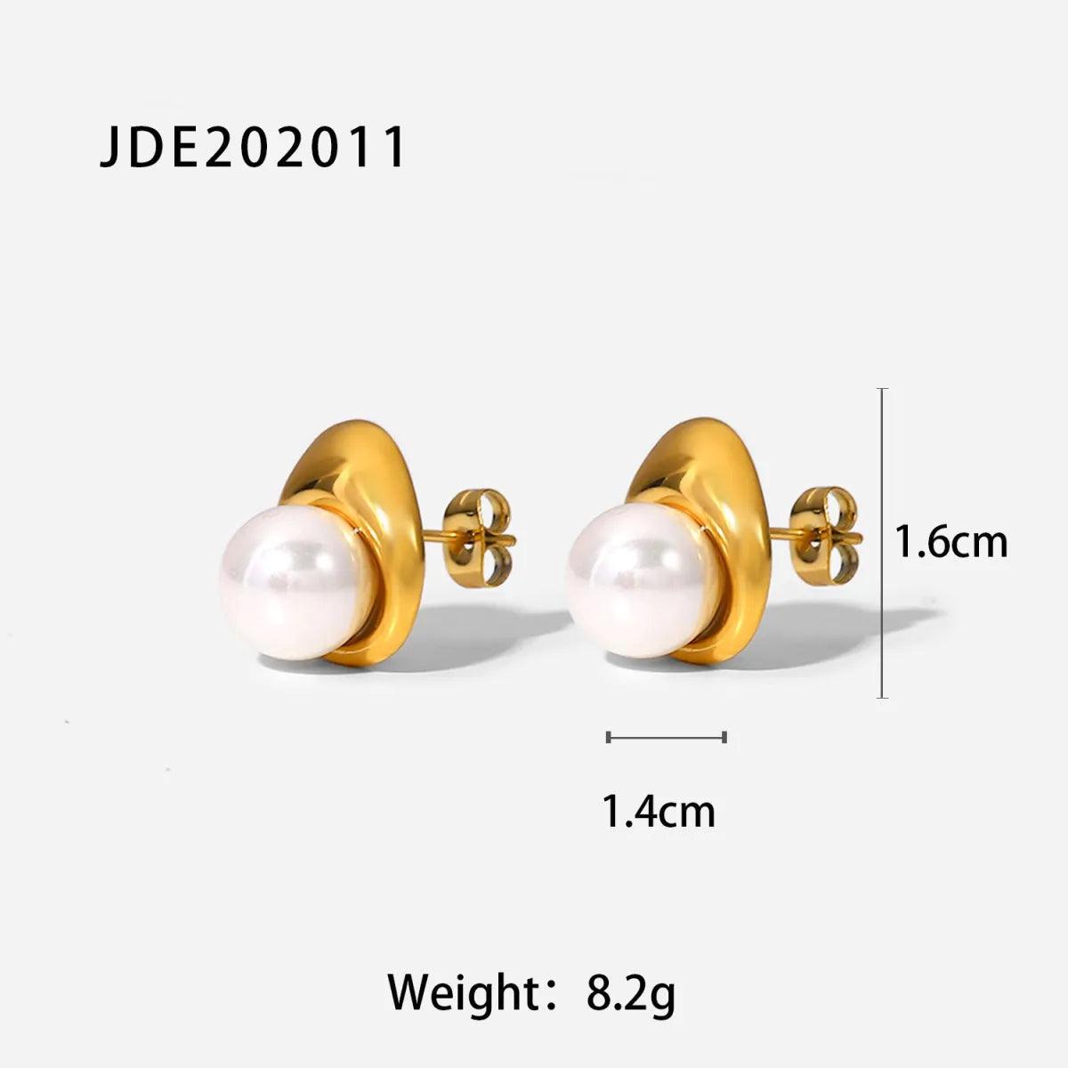 Fashionable Stainless Steel Pearl Earrings HejK.com