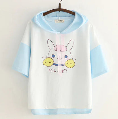 Stylish Hooded Half-Sleeve Top HejK.com Marketplace LLC