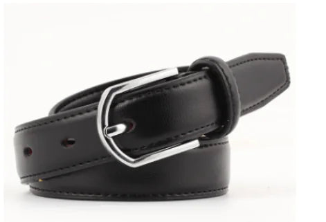 Antique Black PU Leather Waist Belt with Metal Alloy Buckle WEM Support (www.WEM.support)