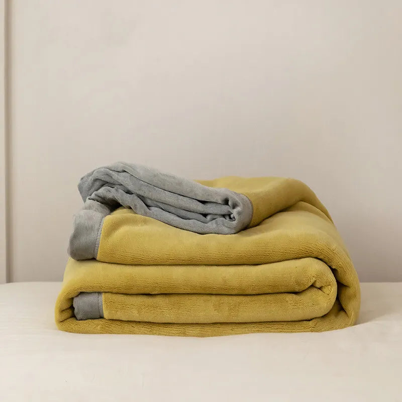 Simple Japanese Style Plain Milk Velvet Casual Blanket WEM Support (www.WEM.support)