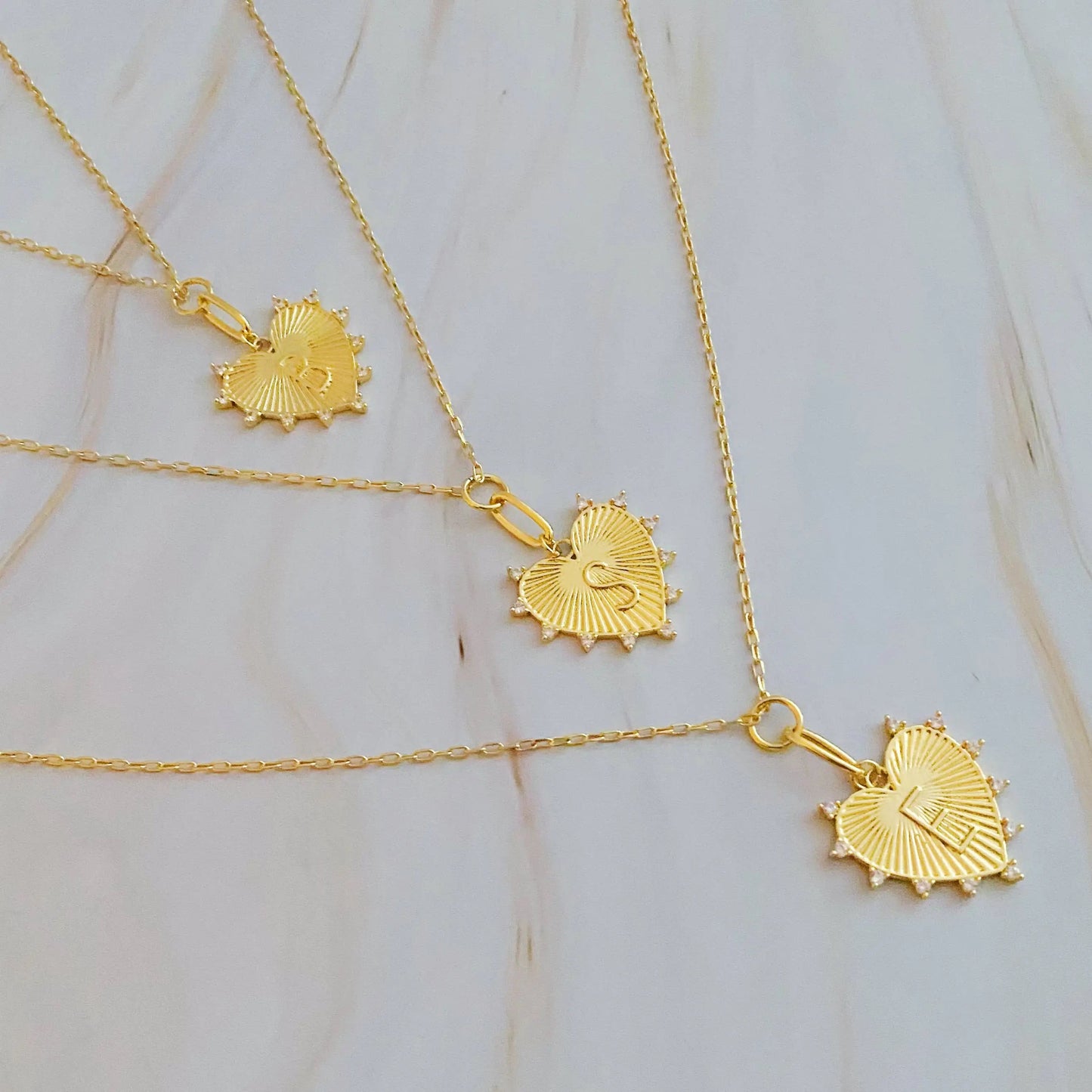 Clip Hanging Initial Heart Necklace WEM Support (www.WEM.support)