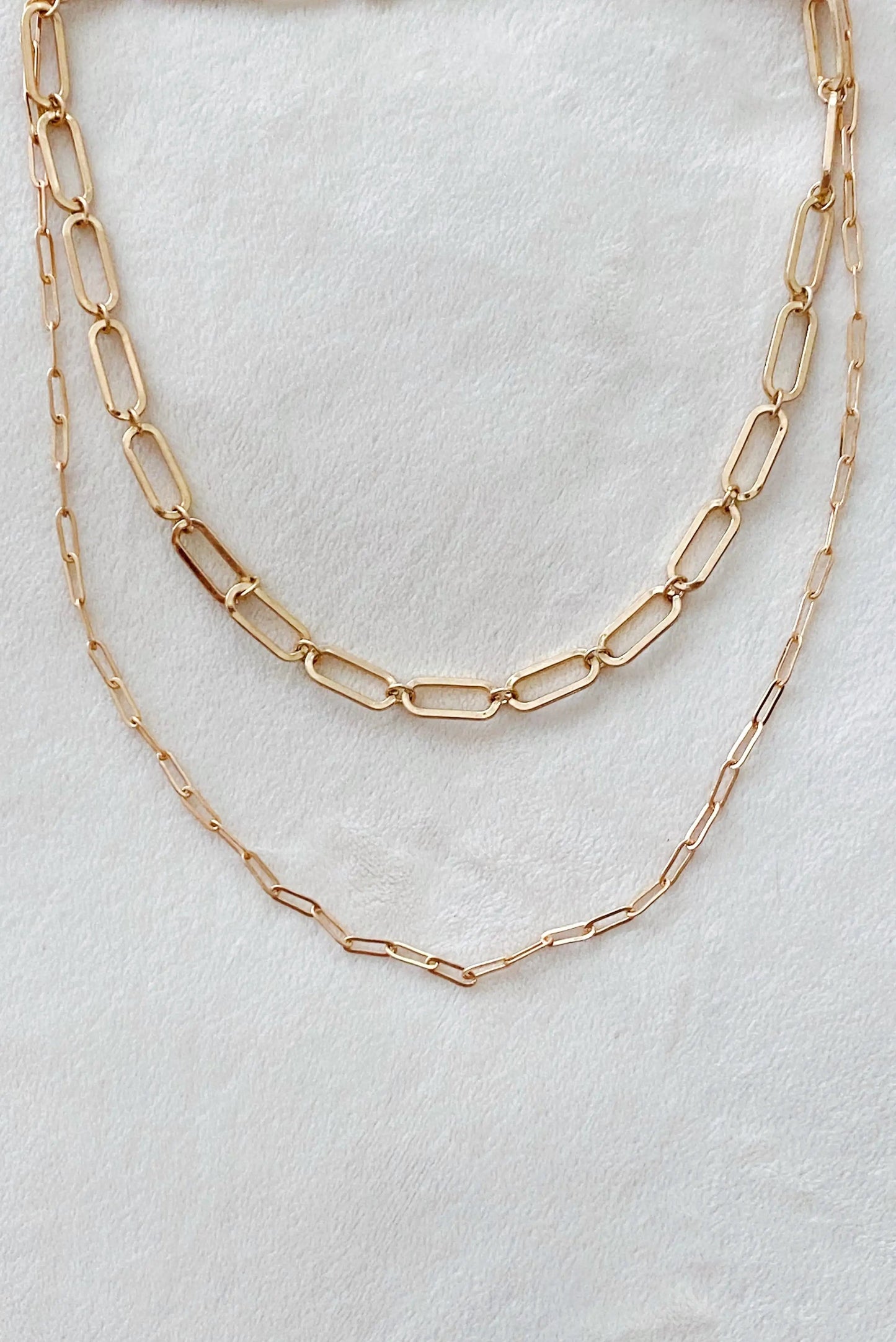 Big & Small Double Chain Link Necklace WEM Support (www.WEM.support)