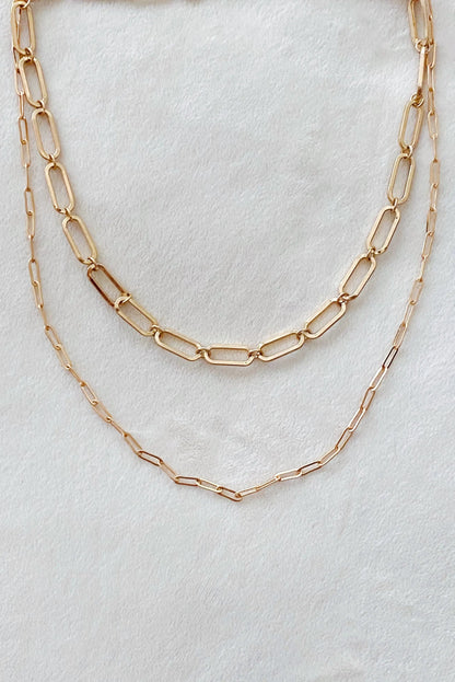 Big & Small Double Chain Link Necklace WEM Support (www.WEM.support)