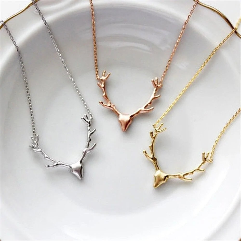 Deer Antlers Pendant Necklace WEM Support (www.WEM.support)