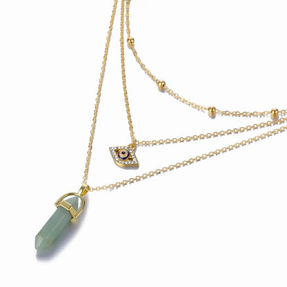 Hexagonal Column Quartz Necklaces Pendant WEM Support (www.WEM.support)