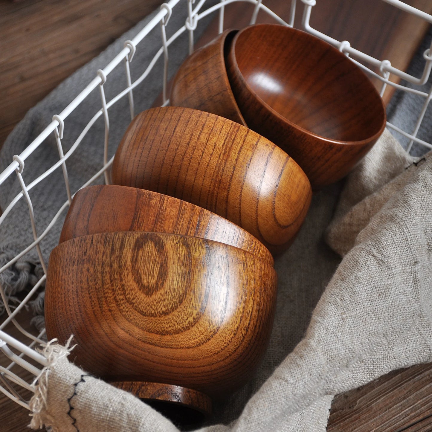 Solid Wood Soup & Noodle Bowl