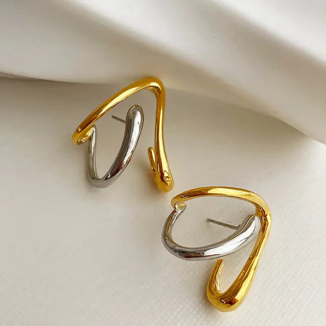 Geometric U-Shaped Stud Earrings WEM Support (www.WEM.support)